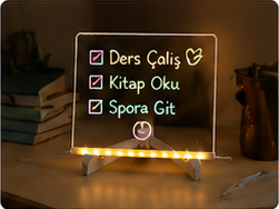LED Çizim Tahtası | Silinebilir Işıklı Not & Dekor Panosu
